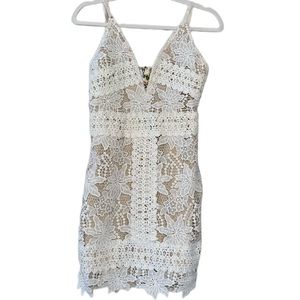 Privy size large crochet lace mini dress / cocktail dress